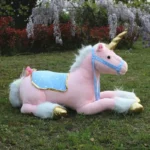 Grande peluche licorne cheval rose
