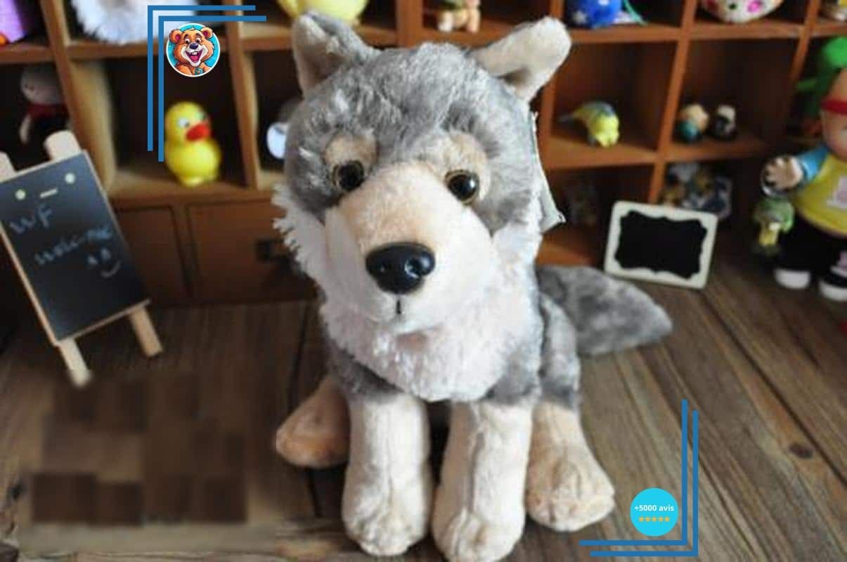 Peluche loup gris adorable – Image 2