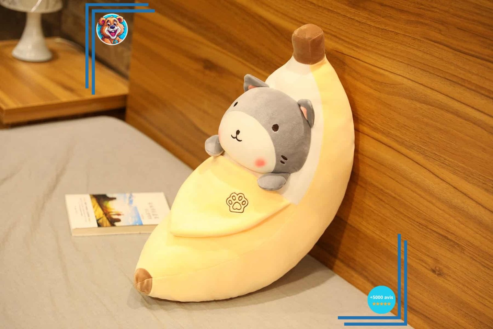 Peluche banane Shiba Inu