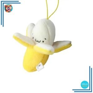 Peluche banane jaune épluchée