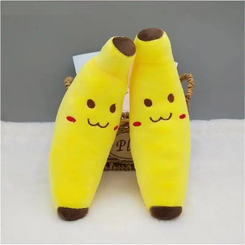 Peluche banane souriante
