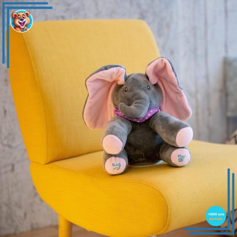 Peluche éléphant “coucou” électrique pour enfants – Image 8