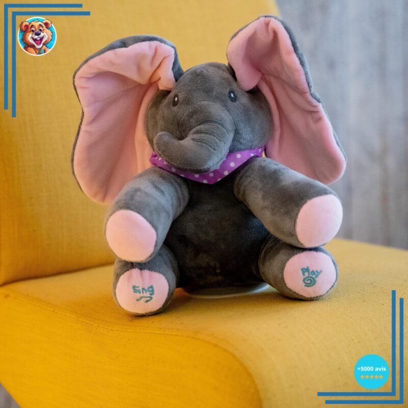 Peluche éléphant “coucou” électrique pour enfants – Image 4