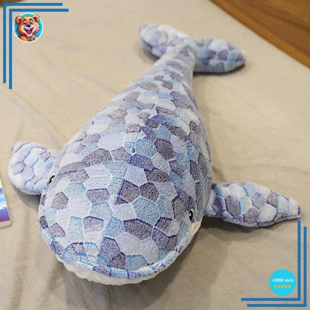 Peluche baleine mosaïque bleu – Image 7