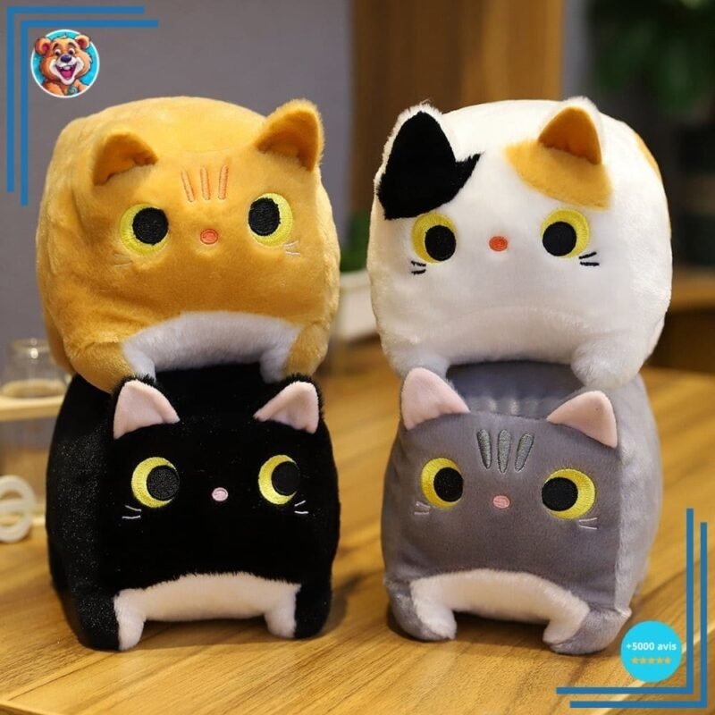 Peluche chat carrée