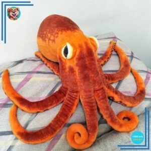 Peluche pieuvre réaliste orange