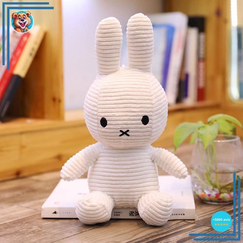 Peluche Miffy côtelé blanc