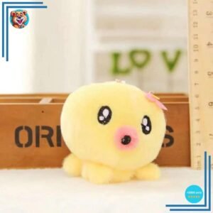 Peluche adorable pieuvre porte-clés jaune
