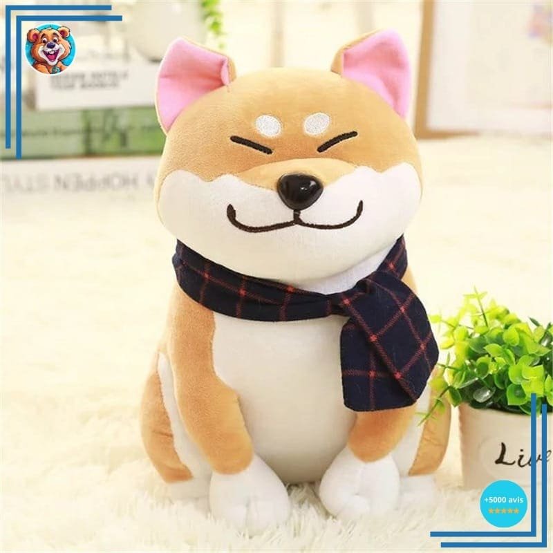 Peluche chien marron trop mignonne