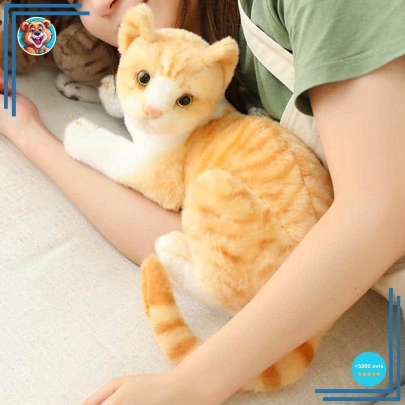 Peluche chat tigré orange couché – Image 3