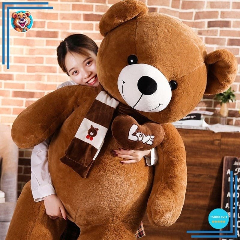 Peluche ours marron pleine d’amour – Image 2