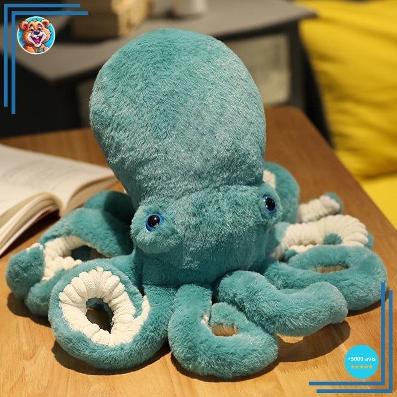 Peluche pieuvre bleue trop mignonne