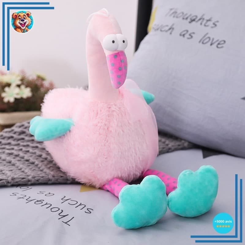 Peluche flamant rose rigolote