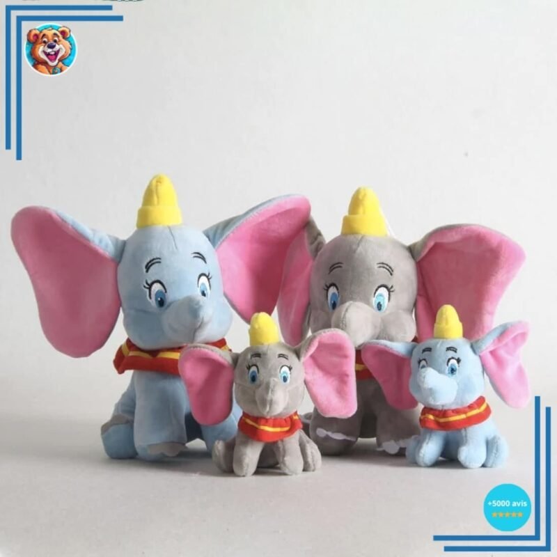 2 Peluches Dumbo l’éléphant bleue et grise – Image 2