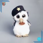 Peluche hibou militaire gris