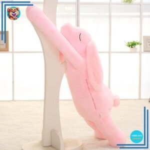 Peluche lapin rose géant
