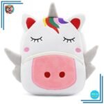 Sac à dos en peluche licorne blanche