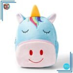 Sac à dos en peluche licorne bleue