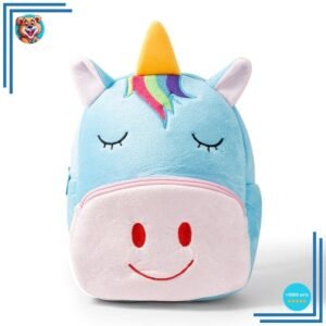 Sac à dos en peluche licorne bleue