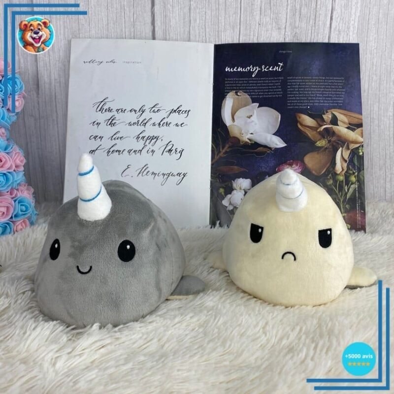 Peluche baleine licorne blanche – Image 3