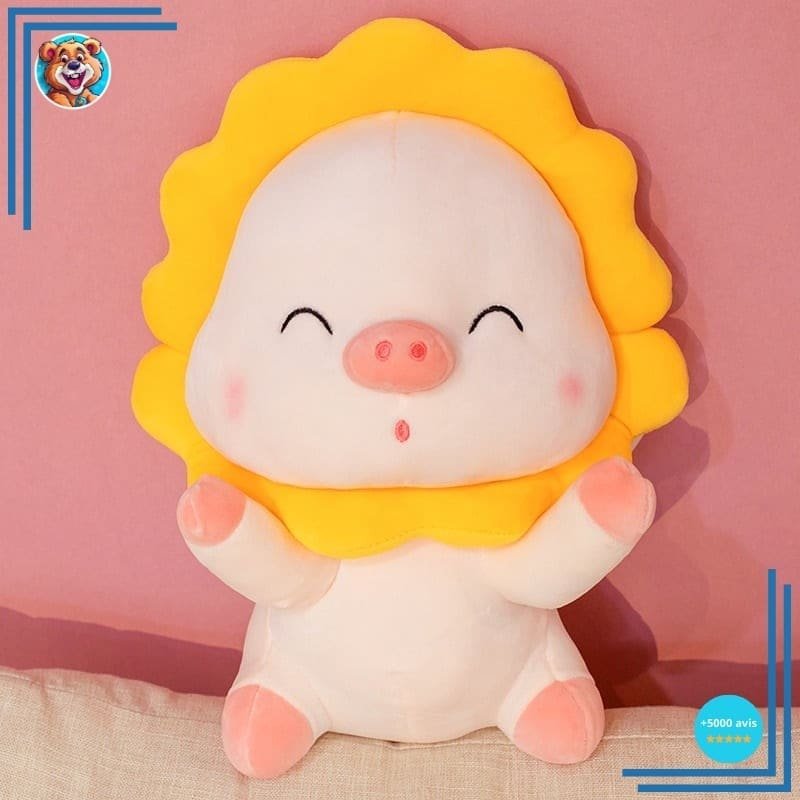 Peluche cochon tournesol