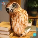 Peluche Hibou marron et blanc trop mignon