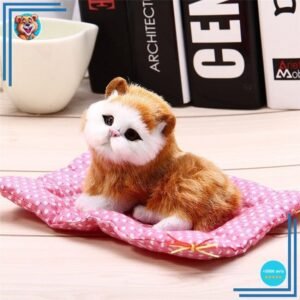 Peluche poupée chat roux