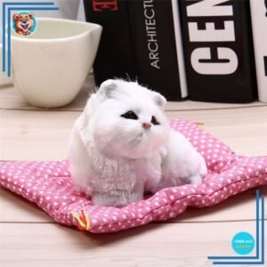 Peluche poupée chat blanc
