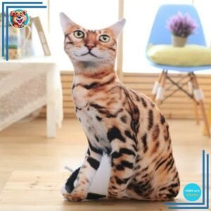Peluche chat tigré marron tout doux