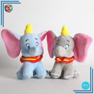 2 Peluches Dumbo l’éléphant bleue et grise