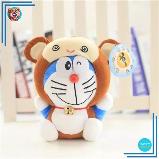 Peluche Doraemon déguisée en ours