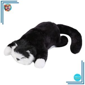 Peluche chat noir endormi