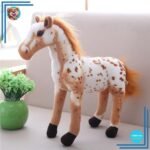 Peluche cheval blanc et marron
