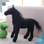 Peluche cheval noir mignon