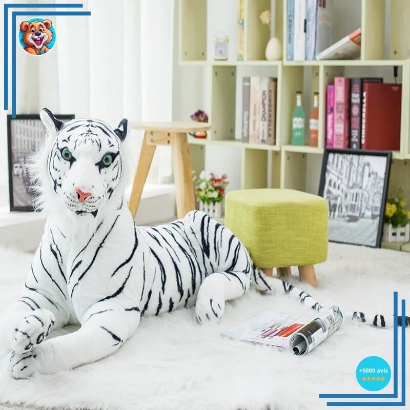 Grande peluche tigre blanc