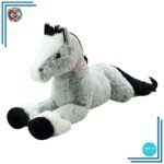 Peluche cheval bleu gris