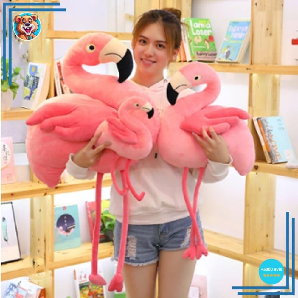 Peluche géante flamant rose