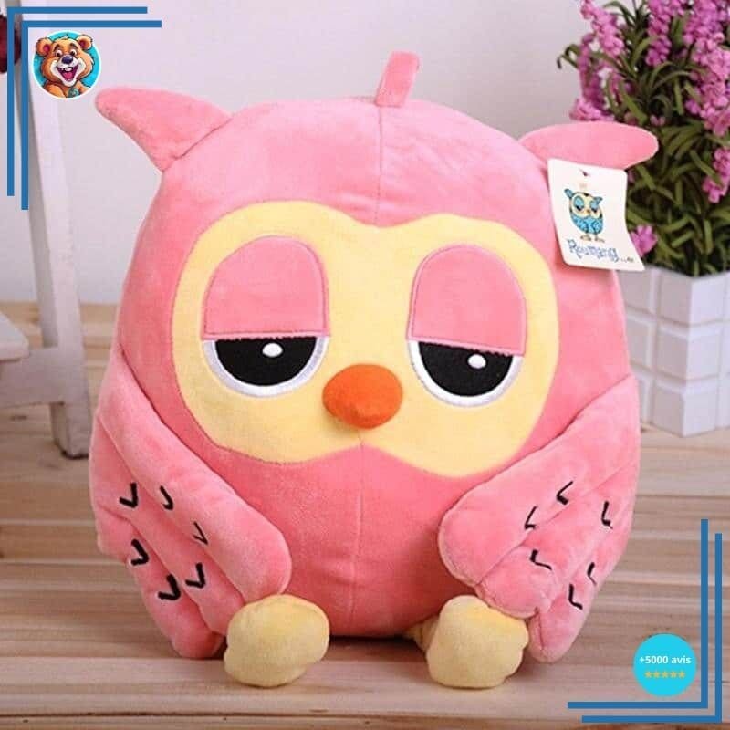 Peluche hibou tout mignon rose