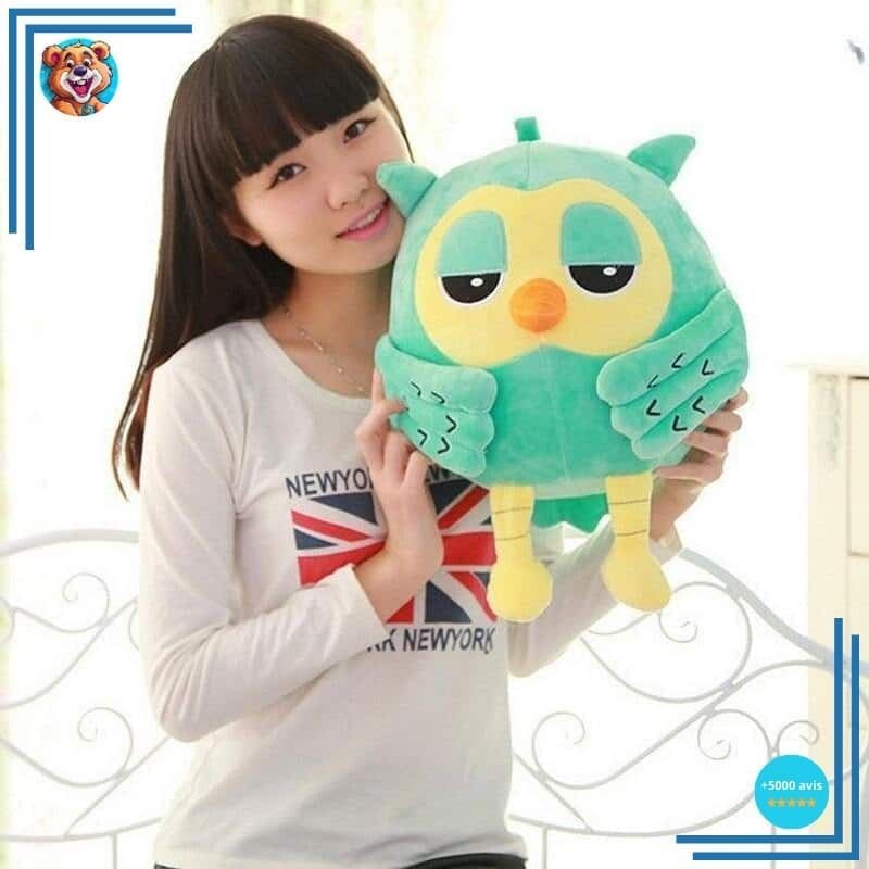Peluche hibou tout mignon vert – Image 2
