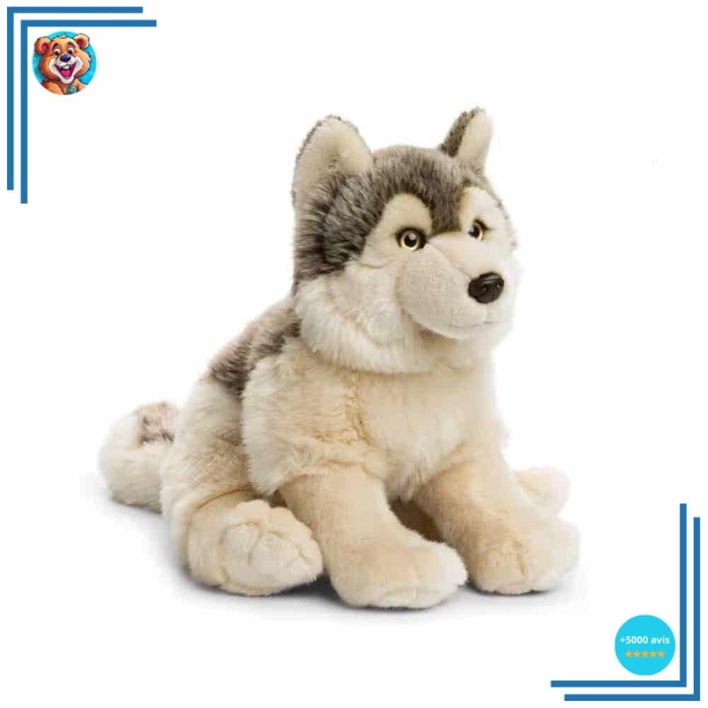 Peluche loup gris mignon