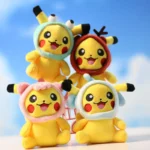 Porte-clés en peluche Pokémon Pikachu avec chapeau pour enfants
