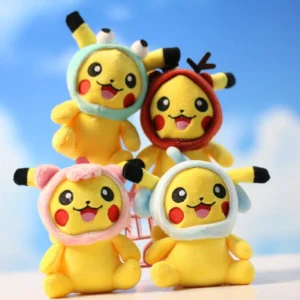 Porte-clés en peluche Pokémon Pikachu avec chapeau pour enfants