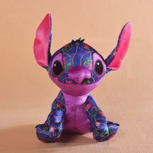 Peluche Stitch colorée violet foncé et rose pour enfant