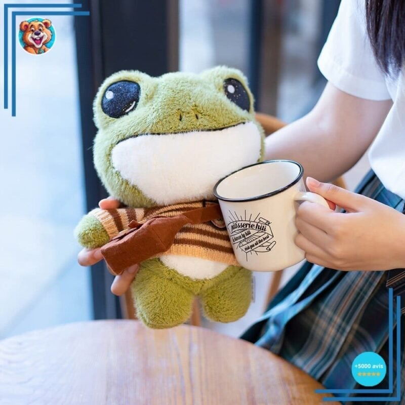 Peluche grenouille avec pull – Image 3