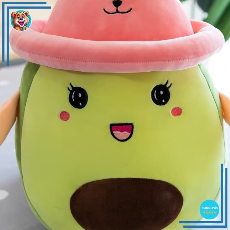 Peluche avocat mignon avec chapeau – Image 2
