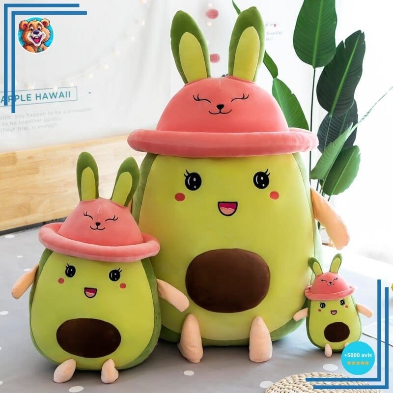 Peluche avocat mignon avec chapeau