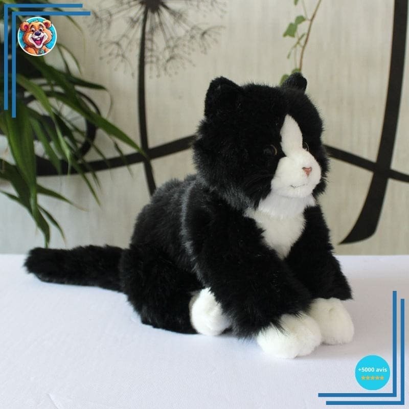 Peluche Chat Noir et Blanc – Image 2