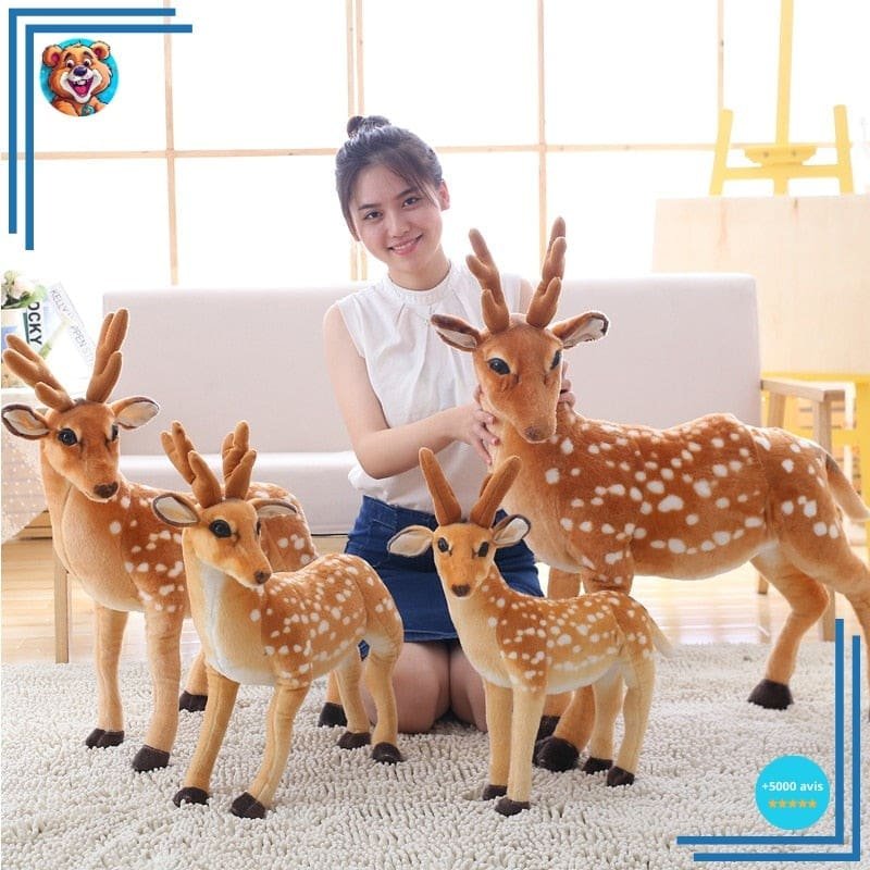 Doudou peluche mignon en forme de cerf XXL