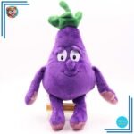 Peluche aubergine aux yeux tous ronds et mignonne