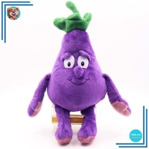 Peluche aubergine aux yeux tous ronds et mignonne